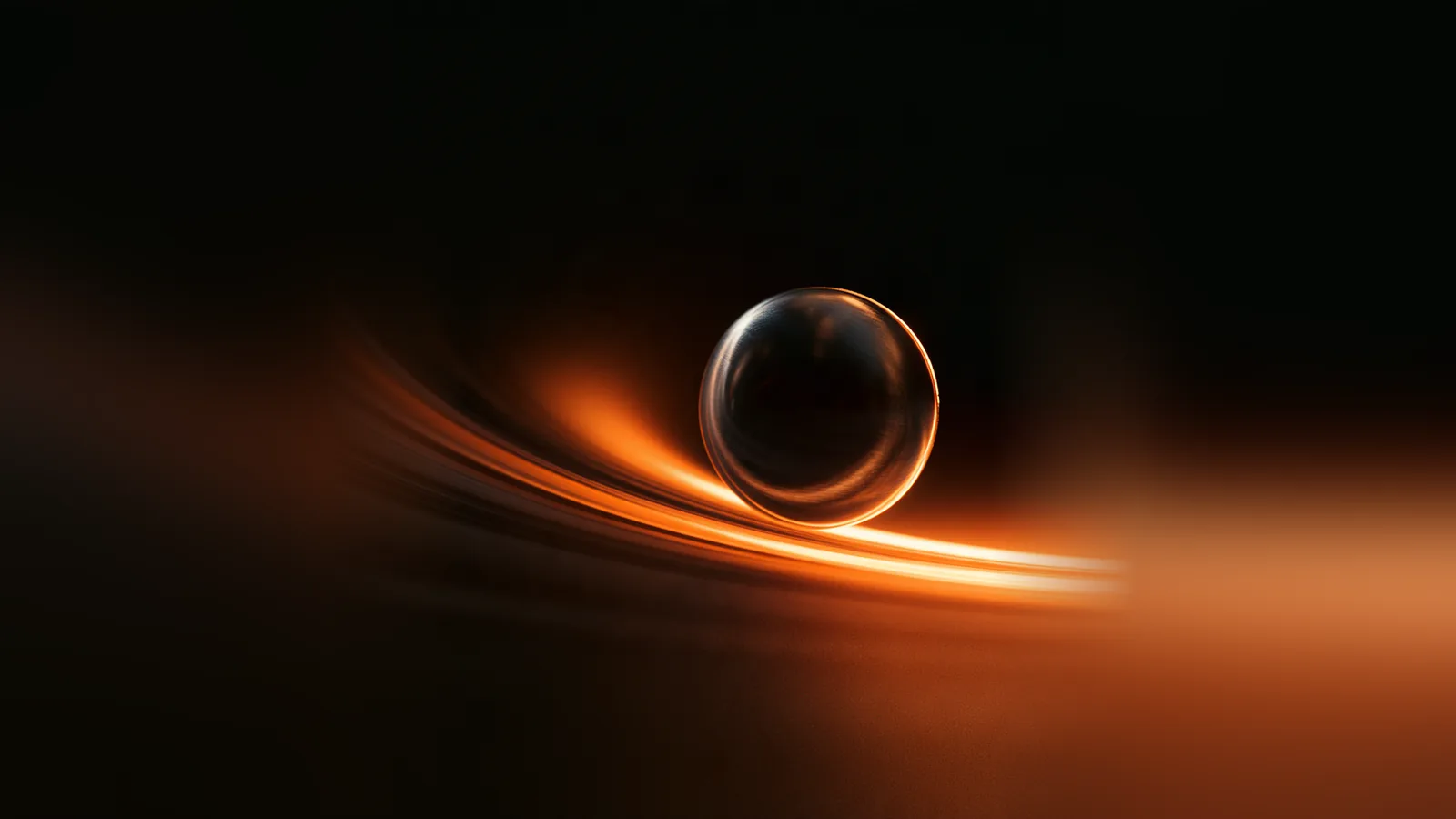 Sphère avec traînée orange, symbole de temps de chargement rapides