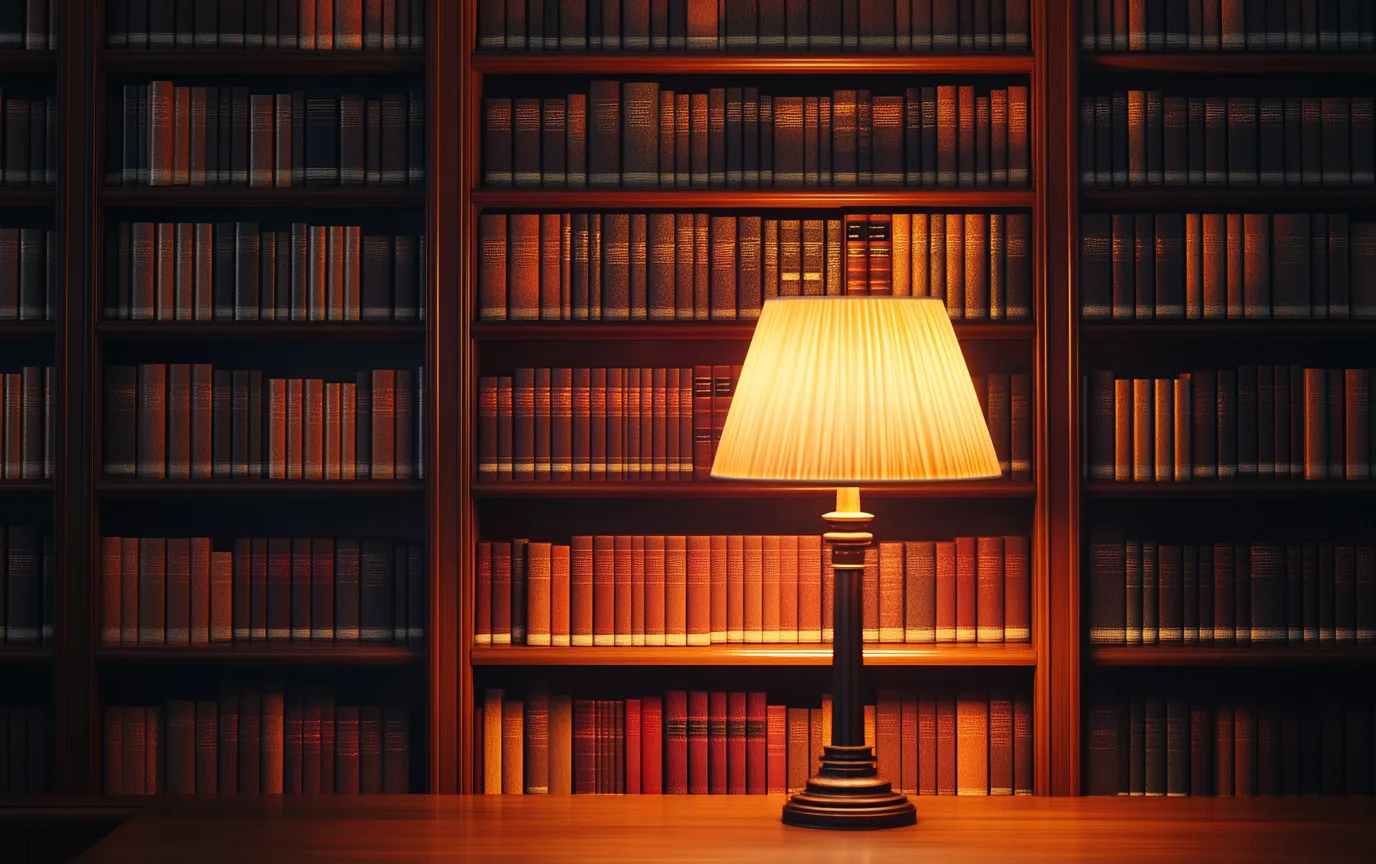 Bibliothek der Kanzlei am Abend